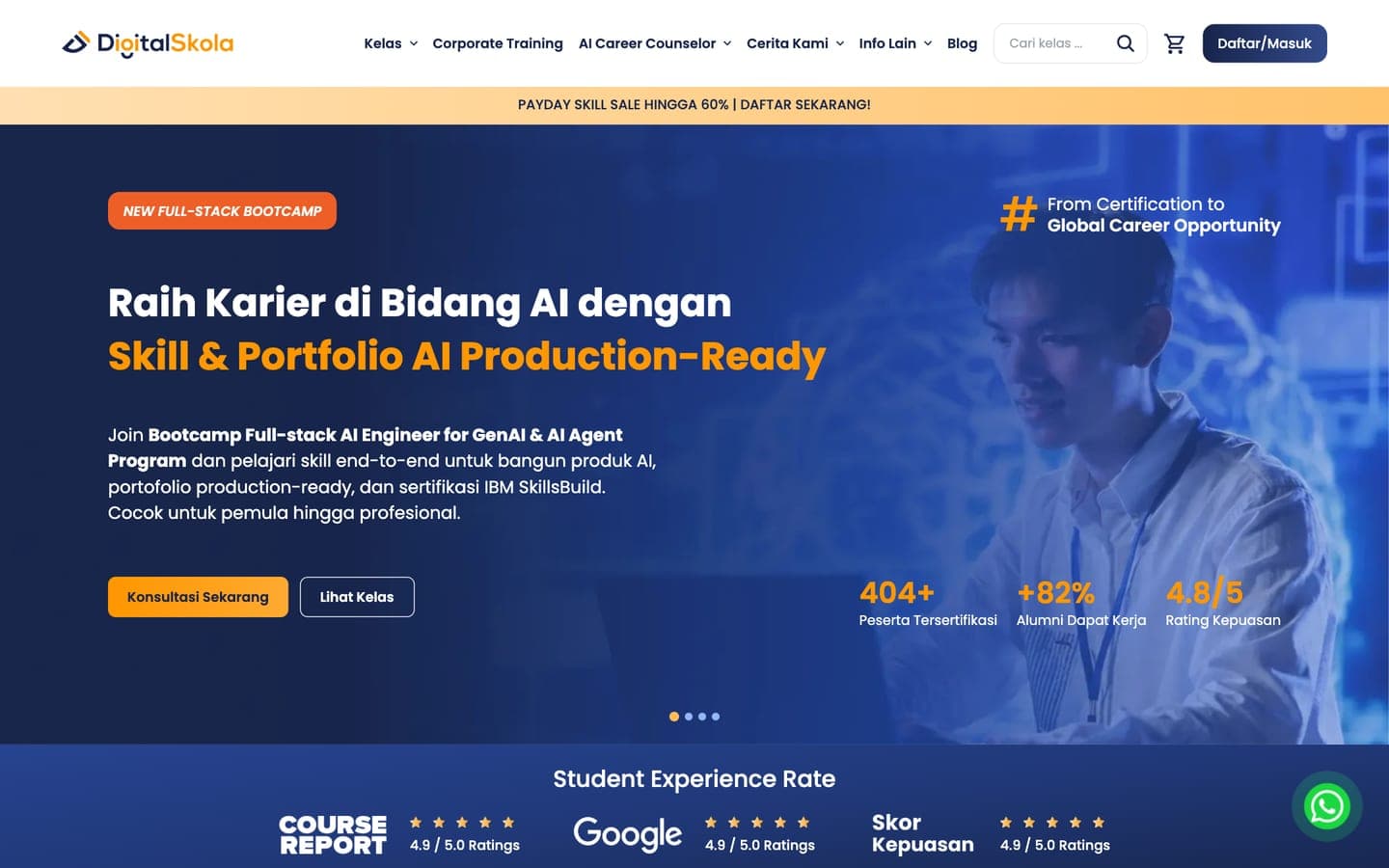 Halaman utama Website Digital Skola